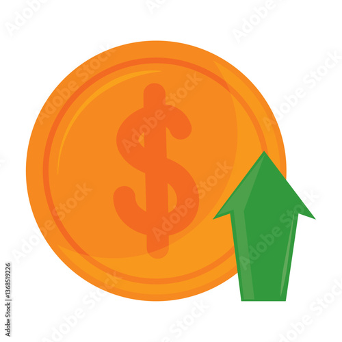 vector image of coins icon with white background