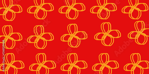 bold colored design, yellow and red color pattern, seamless periodic pattern