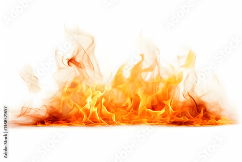 Ai generated texture of fire on a black background, fire flame, burning fire on a dark area, fire background, fire frame, fire flames background
