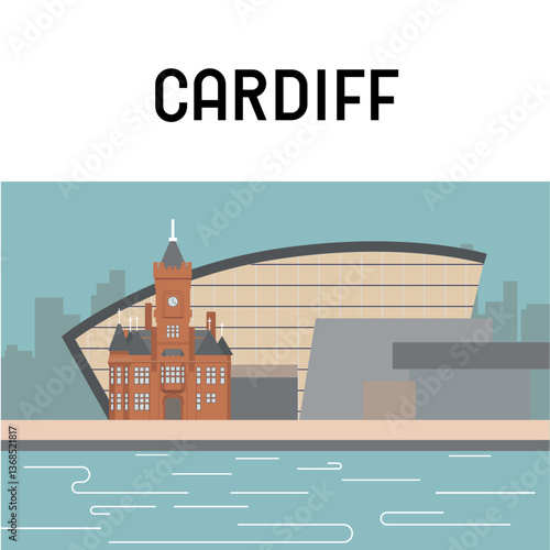 Cardiff skyline view