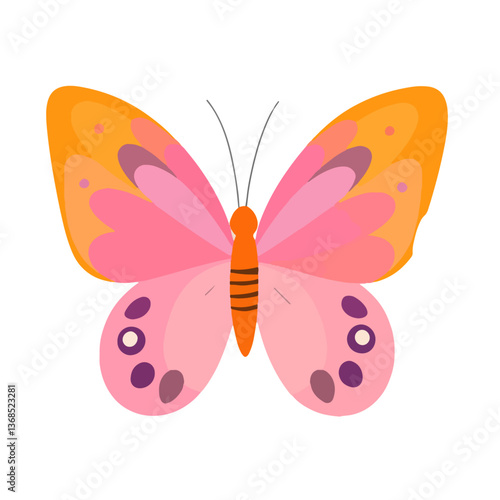 Butterfly vector illustrations on white background	