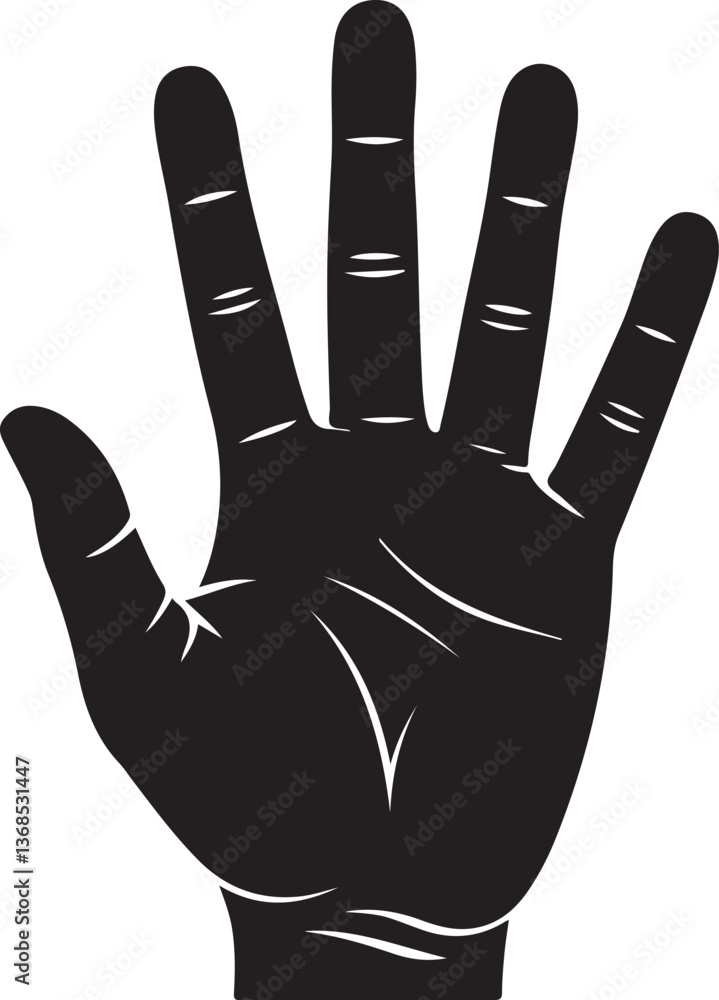 Fototapeta premium Vector Black Raised hand Illustration