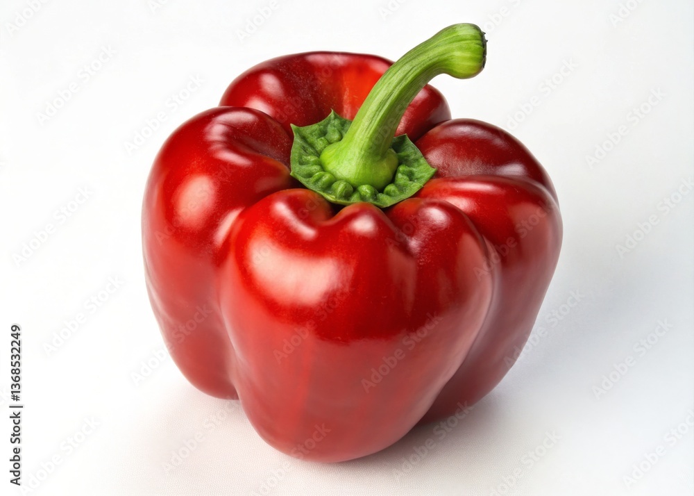 Close-up of a vibrant red bell pepper. Close-up of a vibrant red bell pepper.