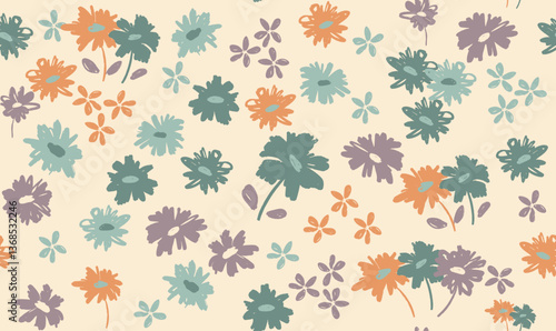 Floral background for textile, swimsuit, wallpaper, pattern covers, surface, gift wrap.	
