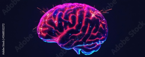 A vibrant, digital illustration of a brain with colorful neural connections and sparks, symbolizing creativity and intelligence.
