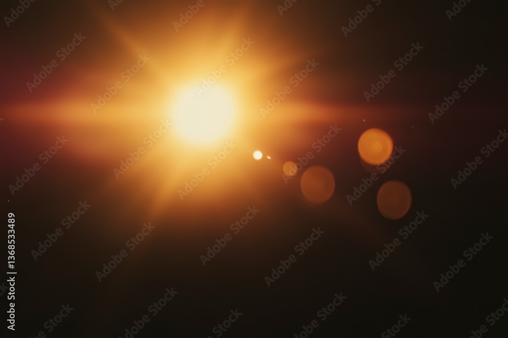 Bright Sun with Lens Flare Creates a Warm Atmospheric Effect Bright Sun with Lens Flare Creates a Warm Atmospheric Effect