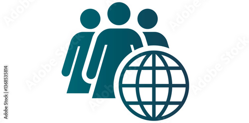 Global Community Sign Icon, Social Interaction Vector Illustration. 
