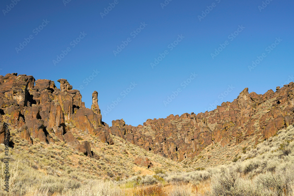 Stone sculpture at little city of rocks Idaho USA Stone sculpture at little city of rocks Idaho USA
