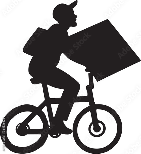  Bicycle Delivery Silhouette Vector Design: