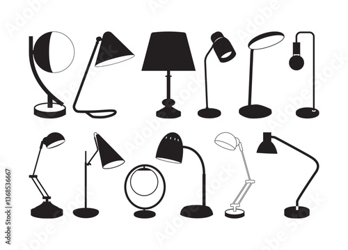 Desk Lamp vector, Desk Lamp clipart, Desk Lamp silhouette
