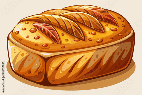 vector of Deliciously wholesome bread ready to be savored