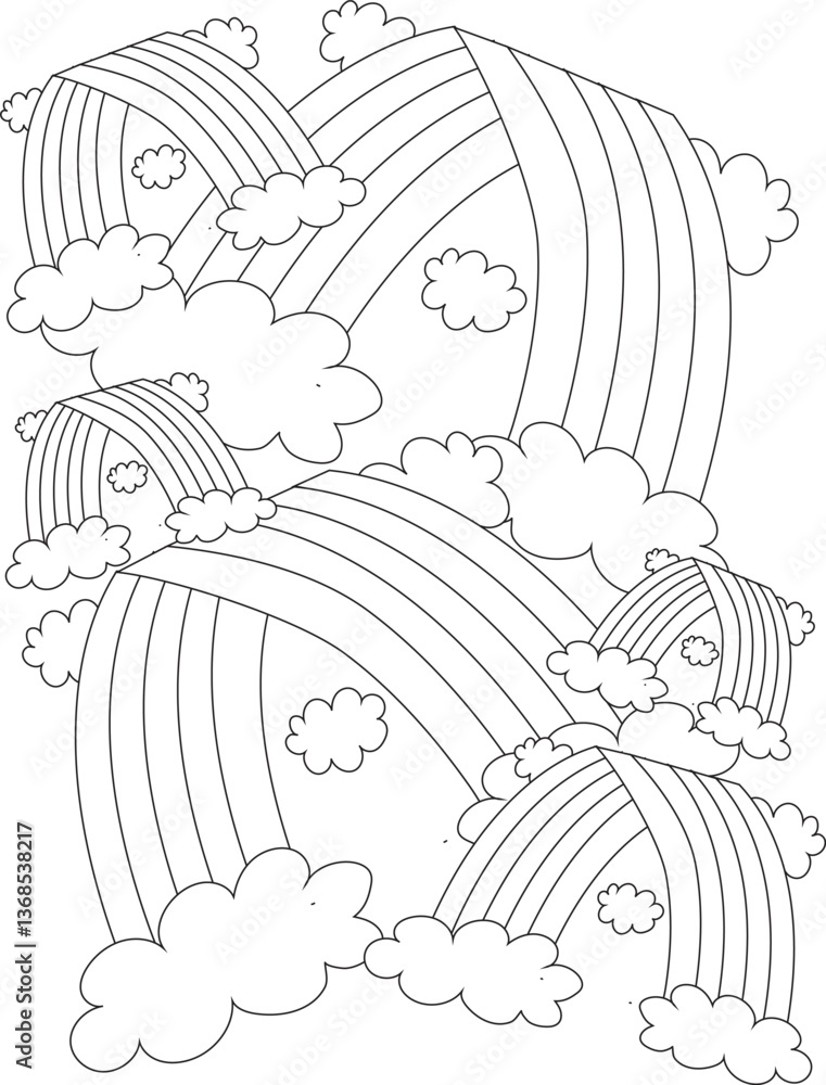 Fototapeta premium Infinity Rainbow adult and kids coloring page pride happy gay 