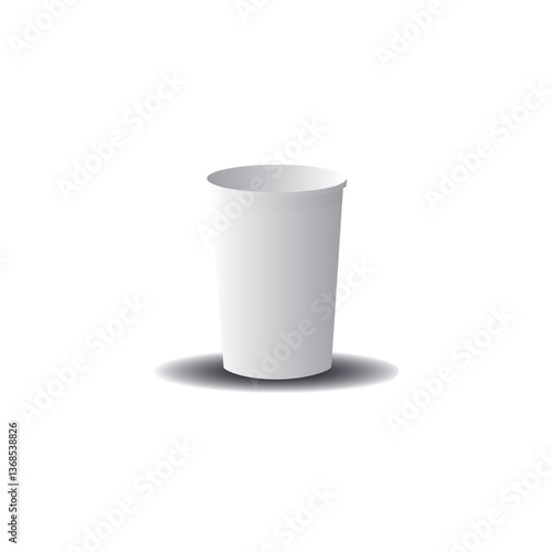 White Paper Coffee and tea Cup isolated. Vector Illustration