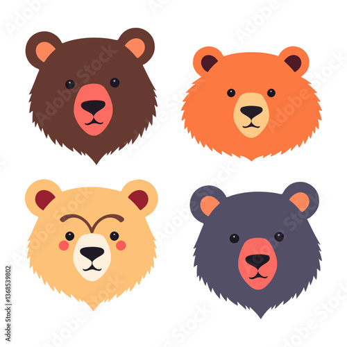 Teddy bear SET Vector illustration of a cartoon