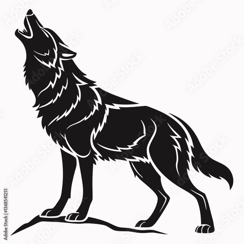 Wallpaper Mural Wolf black silhouette icon vector Torontodigital.ca