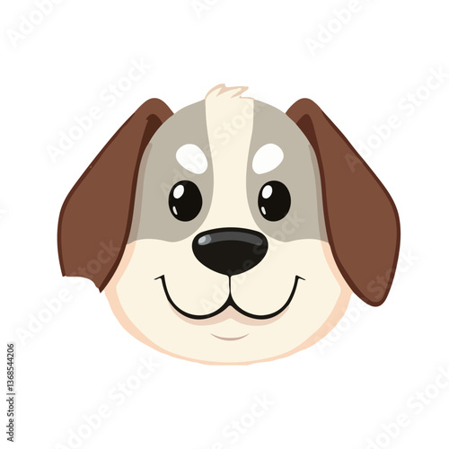 Set of cartoon a dog, Dog avatars. Cartoon dog faces. 