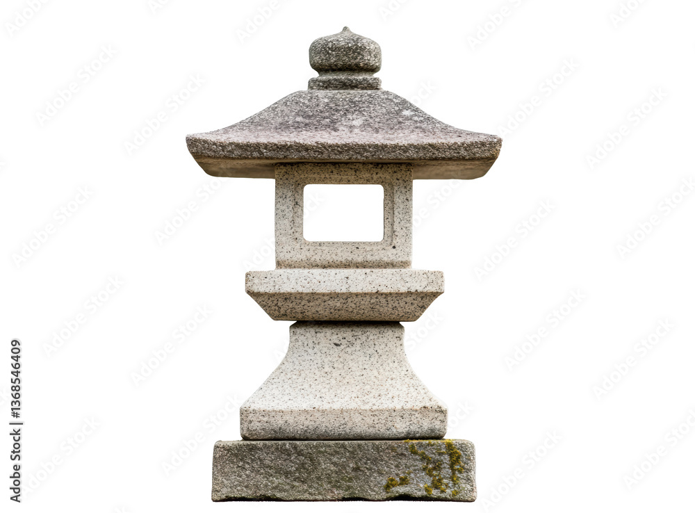 Japanese garden lantern in serene outdoor setting for decoration on a transparent background, cut out Japanese garden lantern in serene outdoor setting for decoration on a transparent background, cut out
