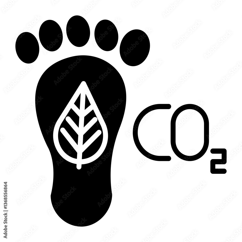 Fotografie Carbon Footprint Icon