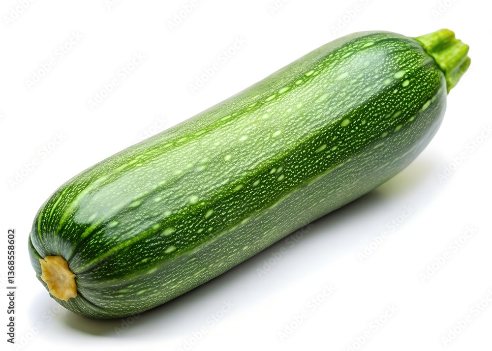 Fresh Zucchini: A single, vibrantly green zucchini, captured in exquisite detail, showcasing its fresh-from-the-garden appeal. Fresh Zucchini: A single, vibrantly green zucchini, captured in exquisite detail, showcasing its fresh-from-the-garden appeal.