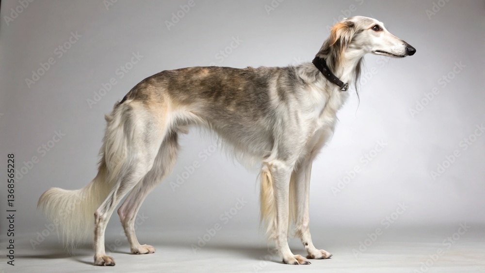 Fototapeta premium Silk Windhound in full view on studio background 