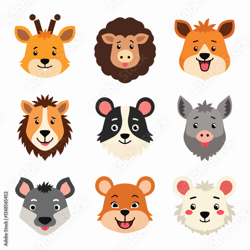 Set Forest animals, Cute set of scandinavian jungle forest animals crayon watercolor illustration png transparent nursery cutout clipart digital planner sticker