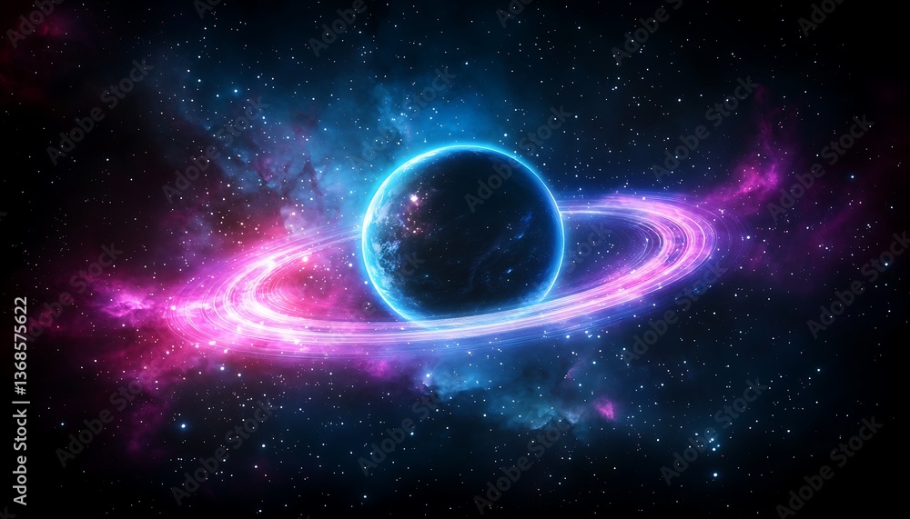 Obraz premium Nebula Planet Rings