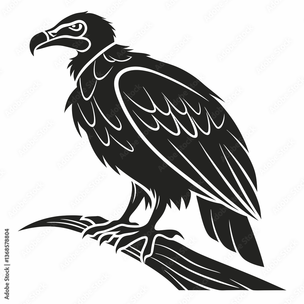 Obraz premium vulture black silhouette icon vector