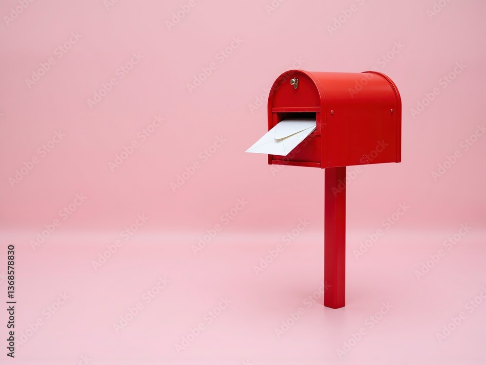 Red Mailbox with Envelope Red Mailbox with Envelope