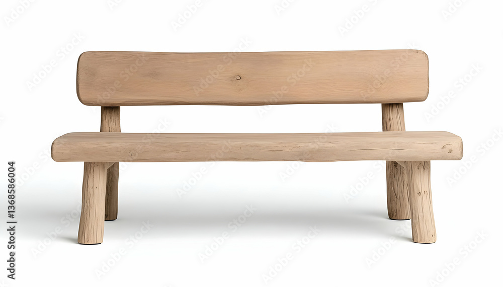 Rustic wooden bench isolated on white background Rustic wooden bench isolated on white background