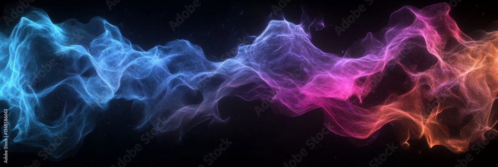 Fototapeta premium Flowing blue and pink smoke creating energetic and graceful movement in abstract form