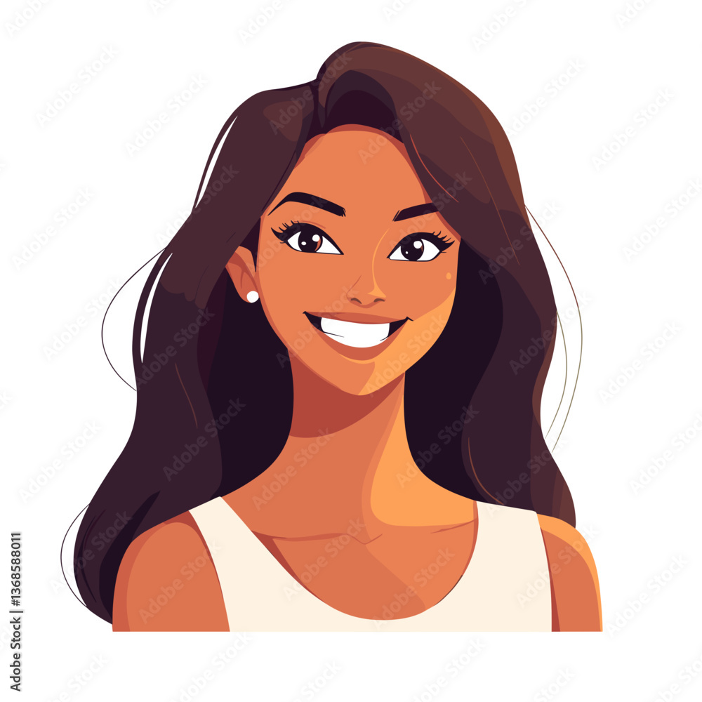 Joyful Indian woman smiling warmly with expressive eyes in a vibrant setting showcasing happiness and positivity Joyful Indian woman smiling warmly with expressive eyes in a vibrant setting showcasing happiness and positivity