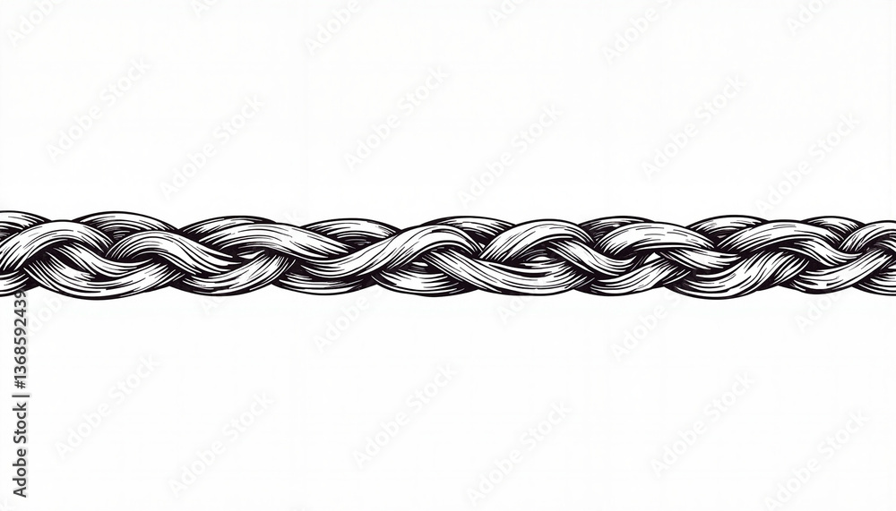 Naklejka premium Delicate braided wicker pattern illustration, minimalistic design