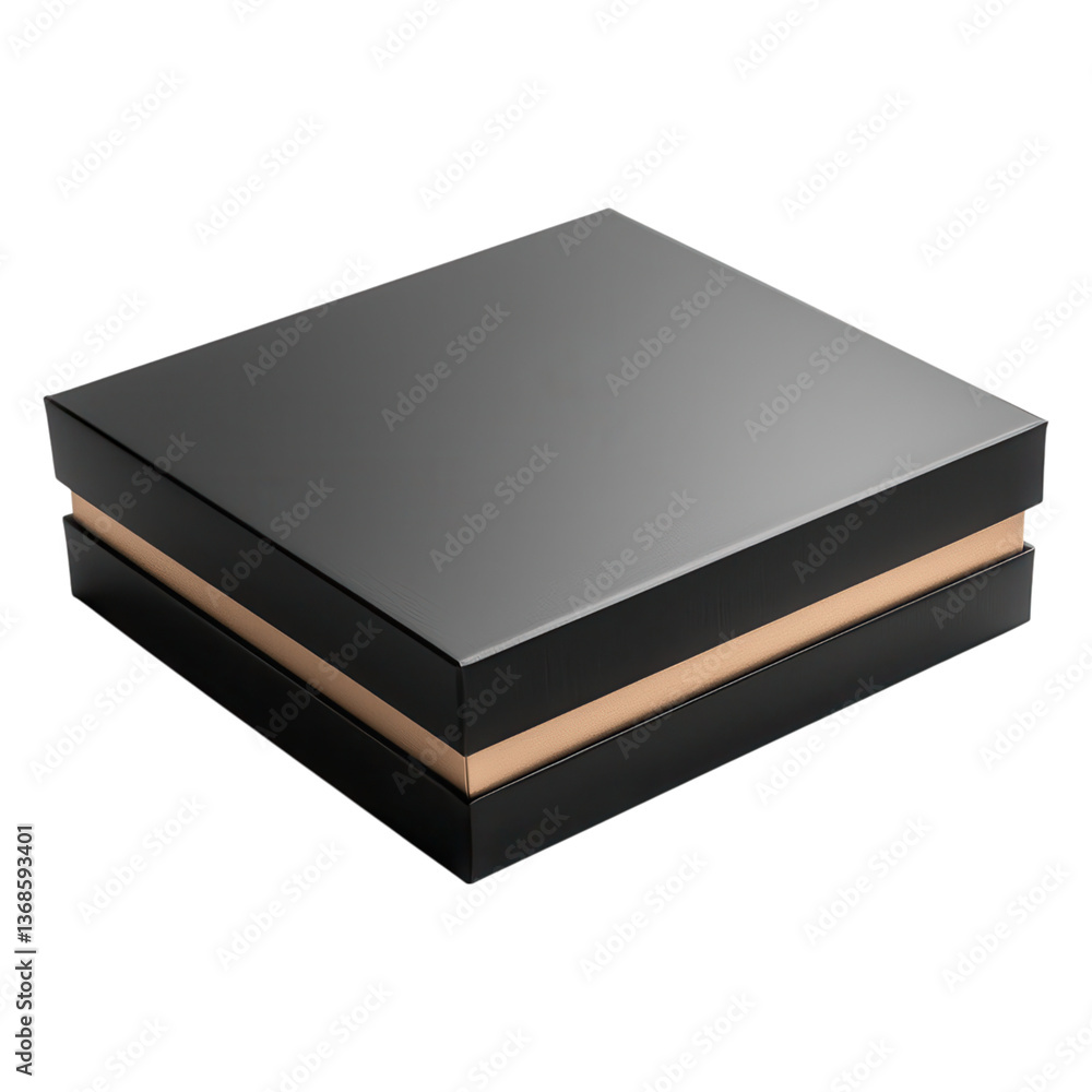 Elegant Black Gift Box with Beige Accents Perfect for Luxury Product Packaging Mockup Elegant Black Gift Box with Beige Accents Perfect for Luxury Product Packaging Mockup