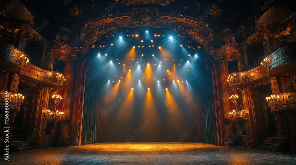 Fototapeta premium Opera House Stage Lit Up