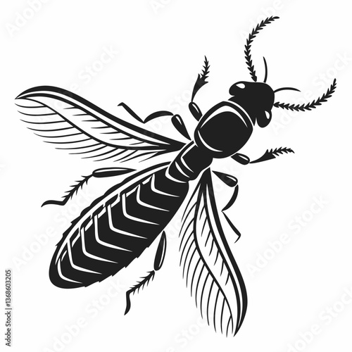 termite black silhouette icon vector