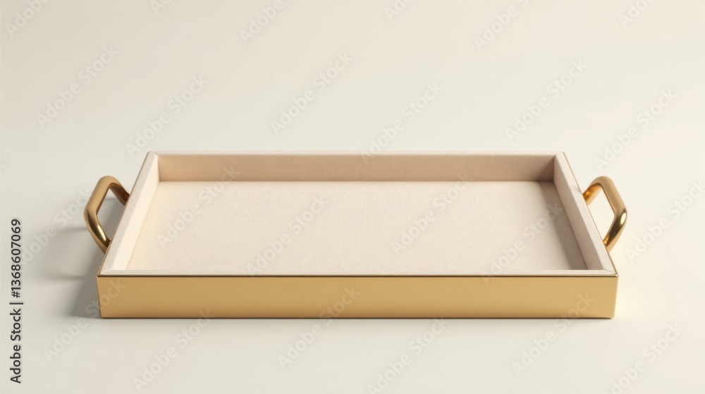 Elegant Gold Tray with Neutral Velvet Lining, Ideal for Serving or Displaying Items Elegant Gold Tray with Neutral Velvet Lining, Ideal for Serving or Displaying Items