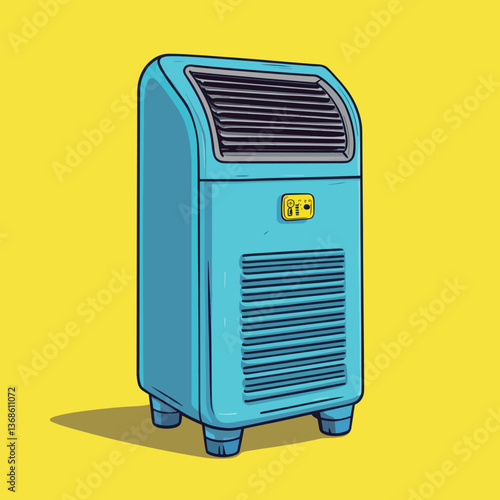 cartoon air cooler no details solid background