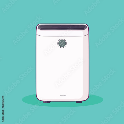 cartoon air purifier no details solid background