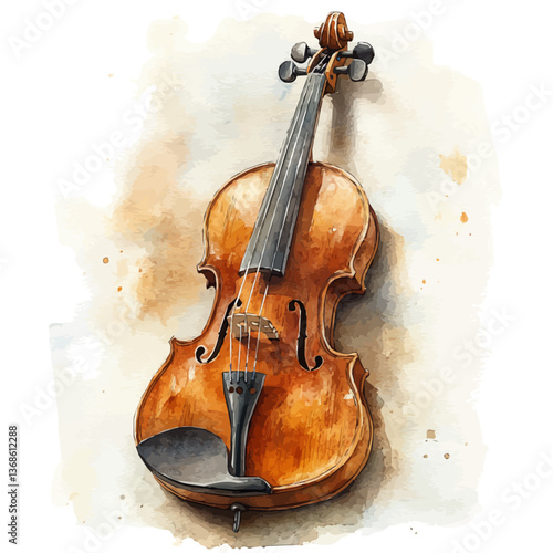 A watercolor vector of a viola, isolated on a white background. viola vector

