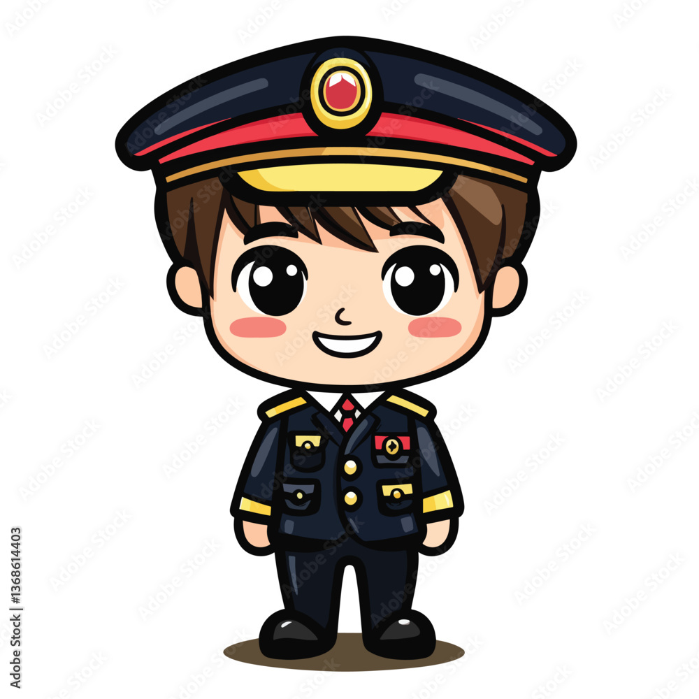 cartoon cute Train Operator boy mascot cartoon cute Train Operator boy mascot