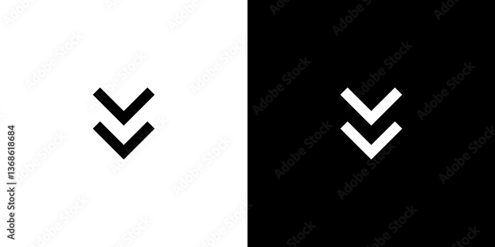 Obraz premium Double Down Arrow Icon 