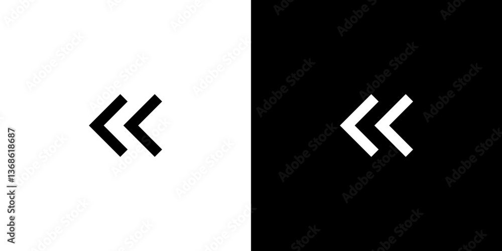 Obraz premium Double Left Arrow Icon