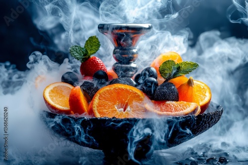 Contemporary fruit hookah bowl design with a blend of fresh ingredients and soothing ambiance.