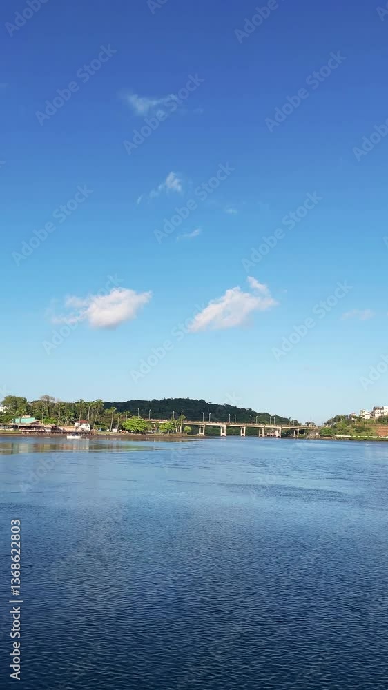 Seascape showing the old bridge in the city of Ilhéus, Bahia. Seascape showing the old bridge in the city of Ilhéus, Bahia.