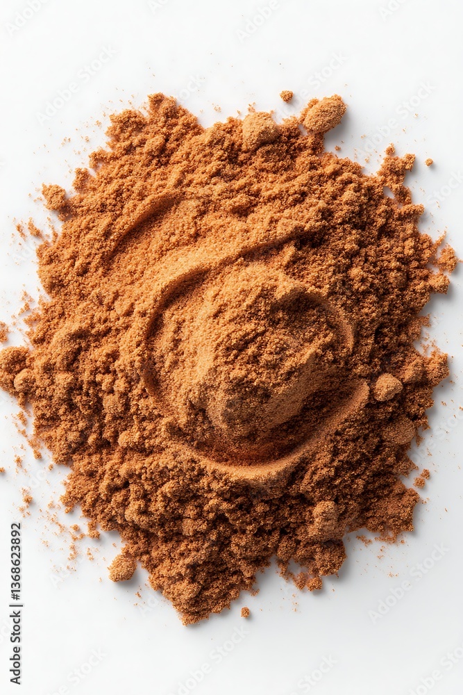 Brown Powder Pile on White Brown Powder Pile on White
