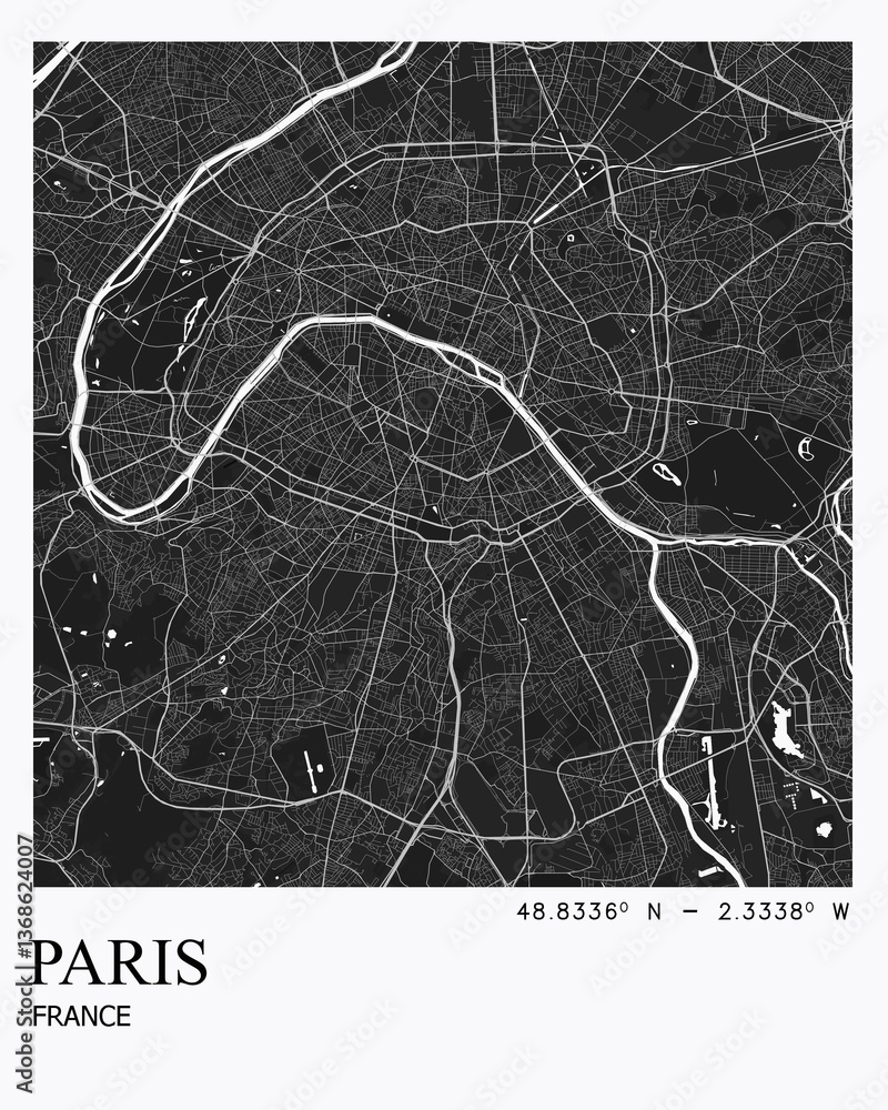 Obraz premium Minimalist Digital Map Prints