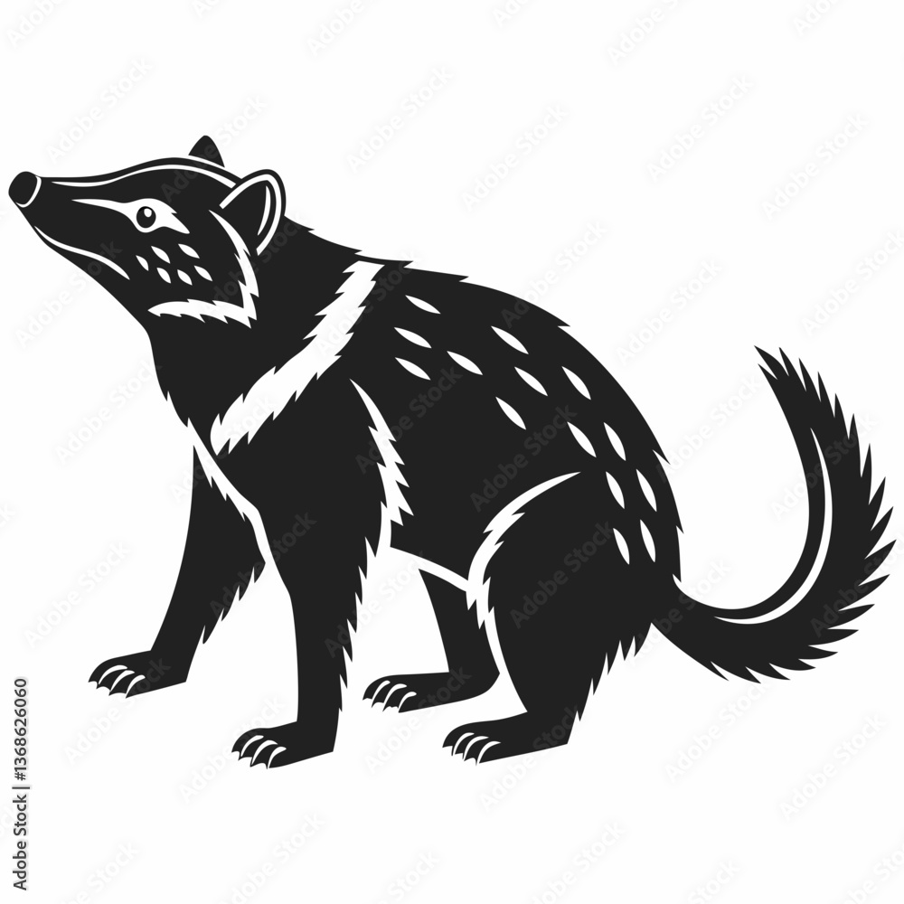 Obraz premium Tasmanian devil black silhouette icon vector