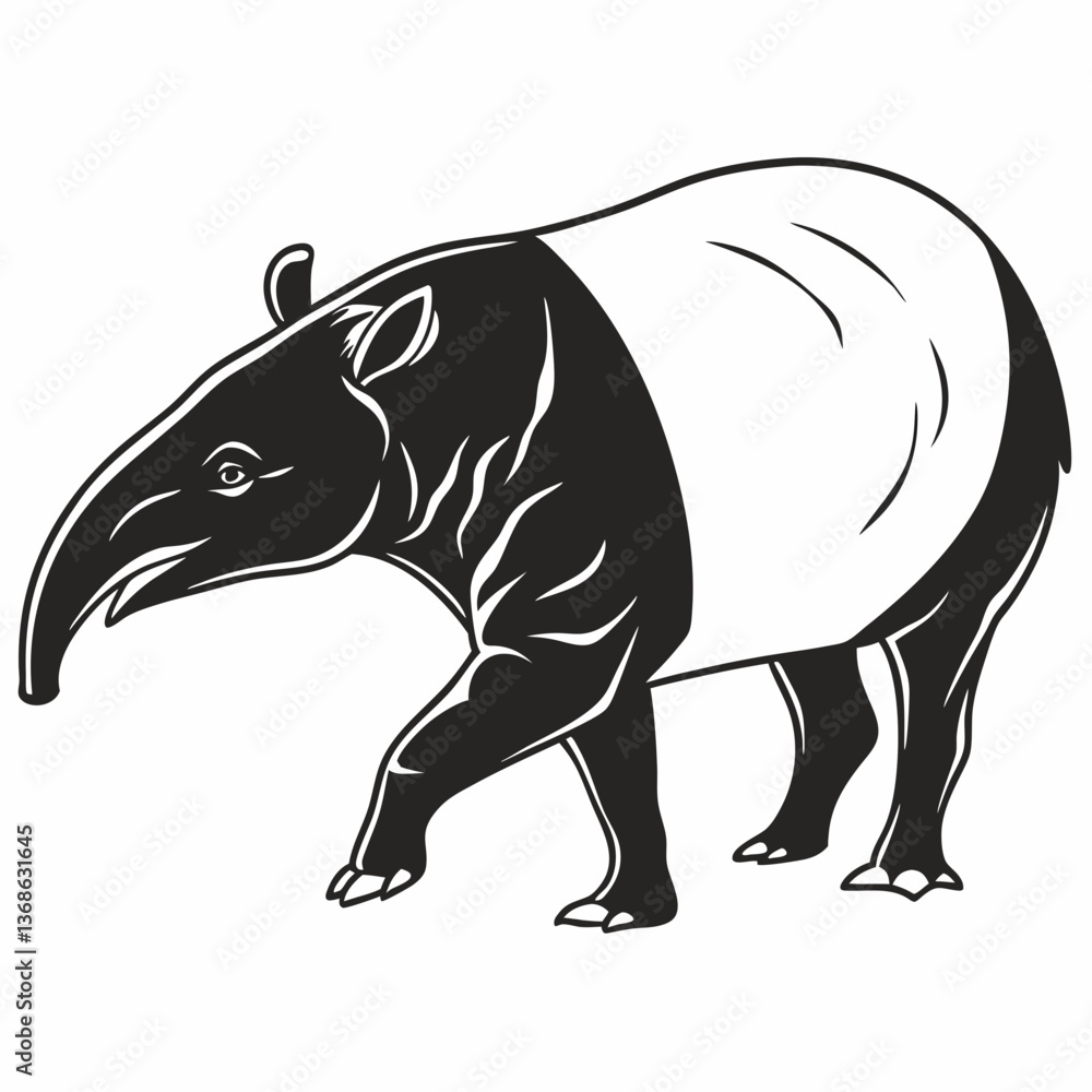 Obraz premium tapir black silhouette icon vector