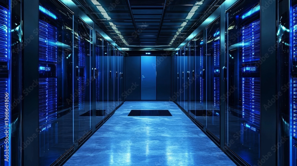 Discover the cutting-edge aesthetics of a vibrant data center passageway. Discover the cutting-edge aesthetics of a vibrant data center passageway.