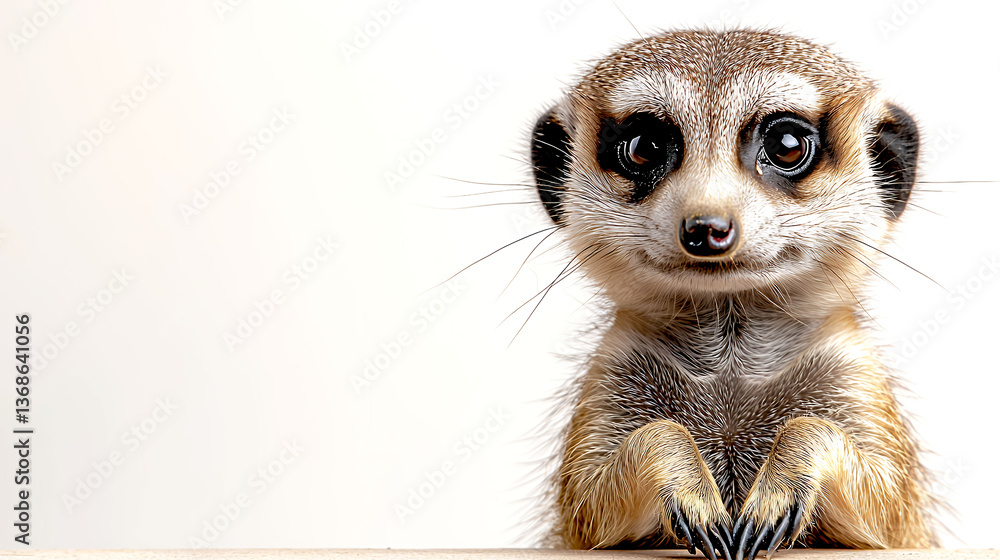 Fototapeta premium Playful Meerkat Portrait with Charming Expression and Bright Eyes